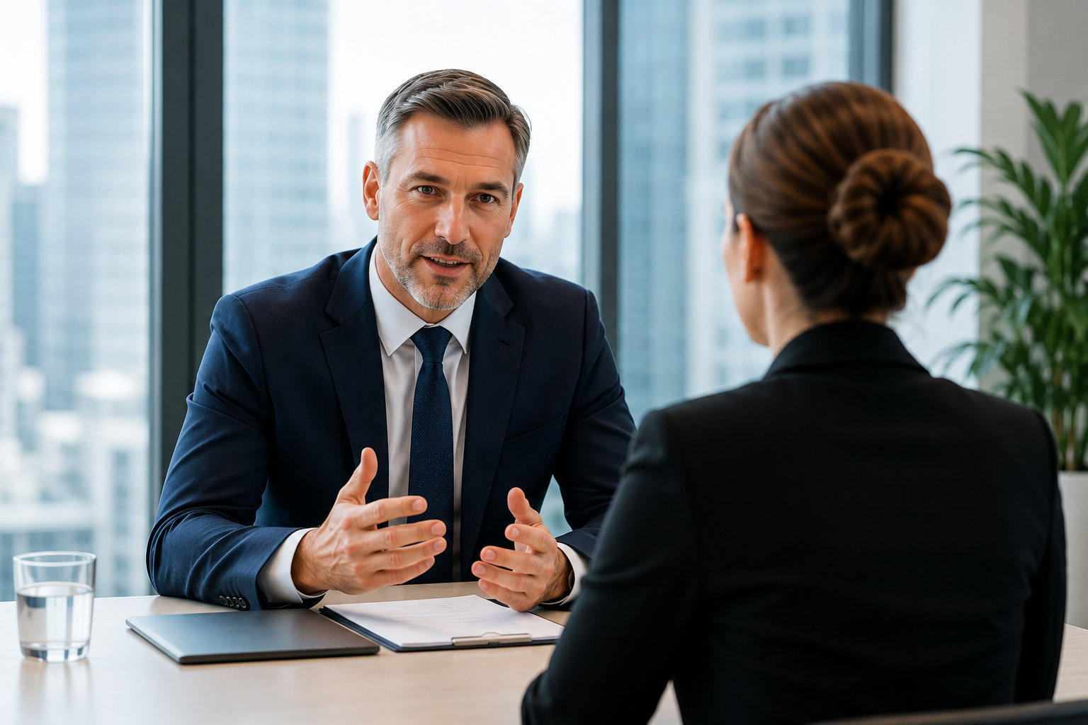 One-to-one executive interview between a candidate and interviewer