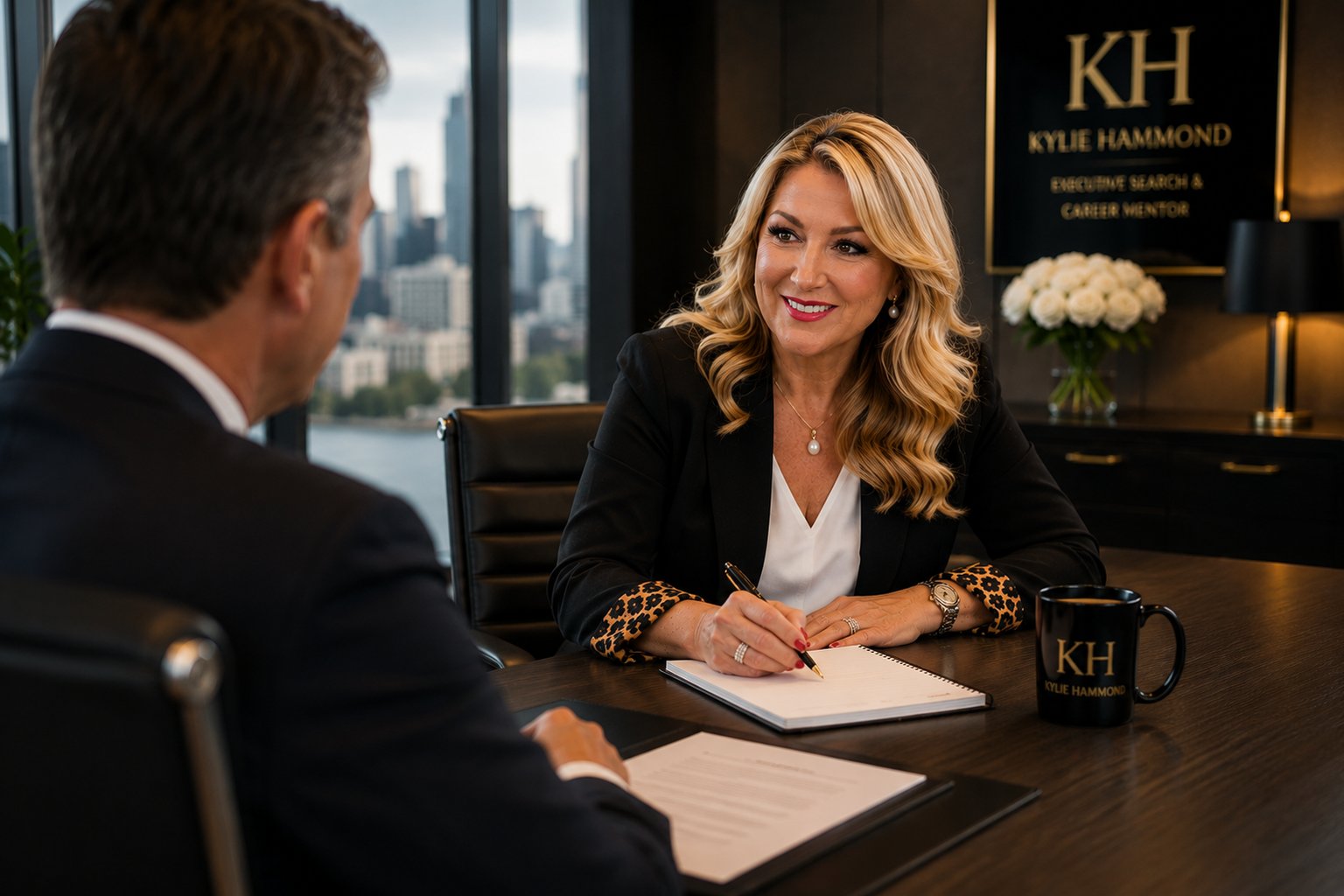 Kylie Hammond in a one-to-one executive career mentoring conversation