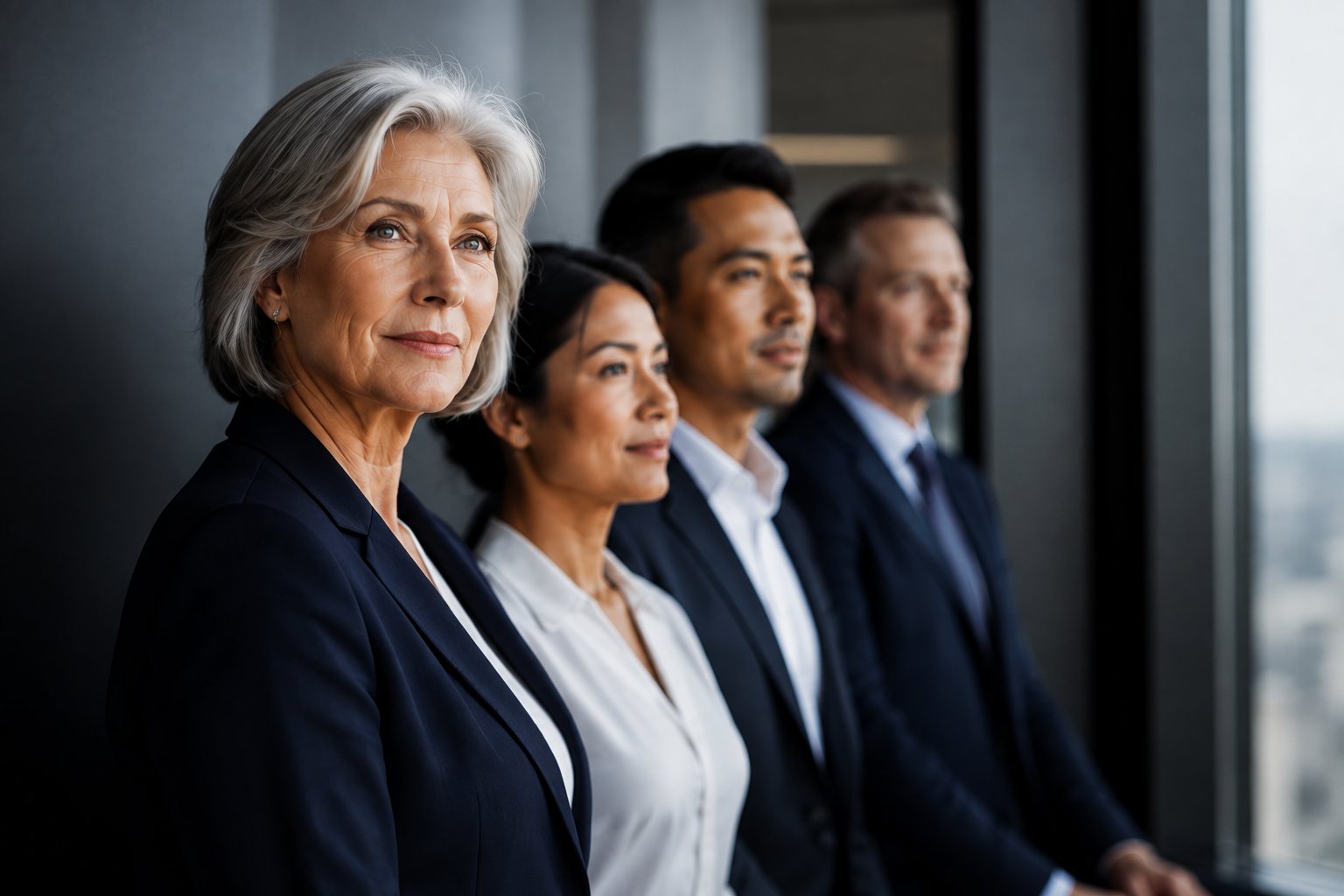 Group of senior board directors and executives in a corporate setting